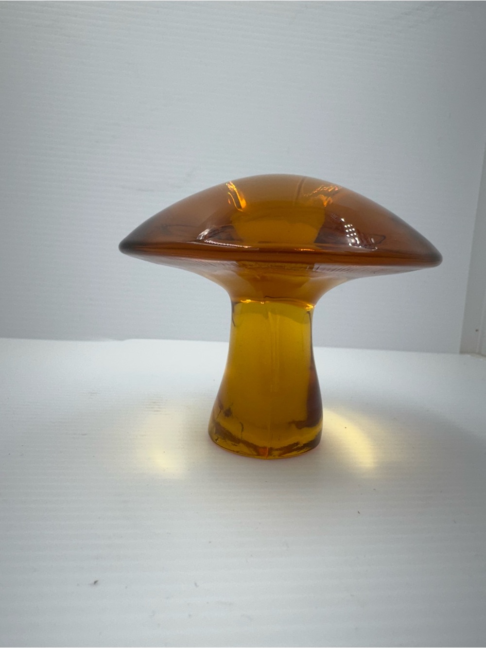 Vintage Viking glass Amber Mushroom Sculpture - Home Art Accent
